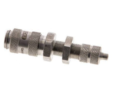 Stainless steel DN 2.7 (Micro) Air Coupling Socket 3x4.3 mm Union Nut Bulkhead Double Shut-Off