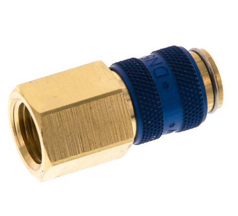 Brass DN 5 Blue Air Coupling Socket G 1/4 inch Female