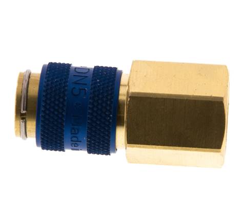 Brass DN 5 Blue Air Coupling Socket G 1/4 inch Female