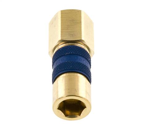 Brass DN 5 Blue-Coded Air Coupling Socket G 1/4 inch Female