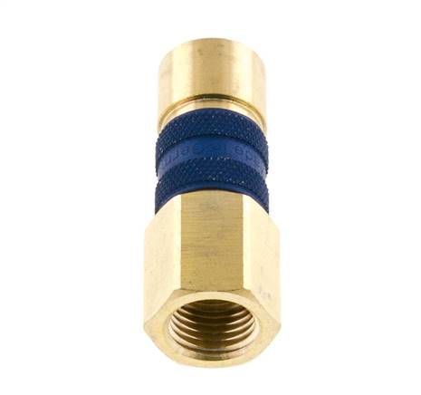 Brass DN 5 Blue-Coded Air Coupling Socket G 1/4 inch Female