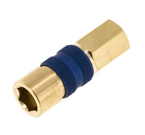 Brass DN 5 Blue-Coded Air Coupling Socket G 1/8 inch Female