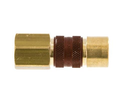 Brass DN 5 Brown-Coded Air Coupling Socket G 1/4 inch Female