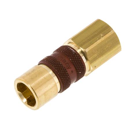 Brass DN 5 Brown-Coded Air Coupling Socket G 1/4 inch Female
