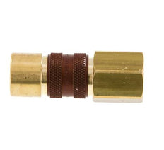 Brass DN 5 Brown-Coded Air Coupling Socket G 1/4 inch Female