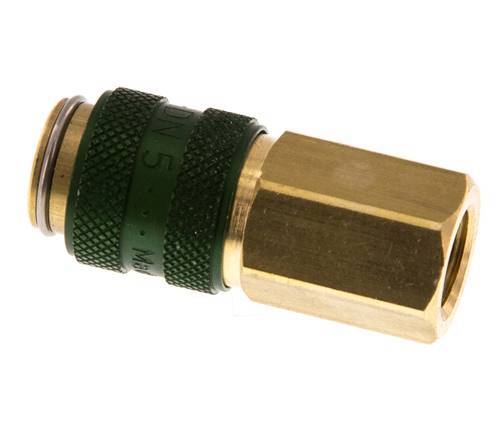 Brass DN 5 Green Air Coupling Socket G 1/8 inch Female