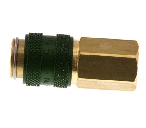 Brass DN 5 Green Air Coupling Socket G 1/8 inch Female