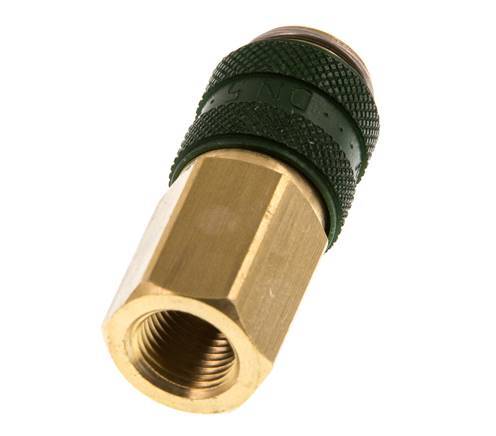 Brass DN 5 Green Air Coupling Socket G 1/8 inch Female