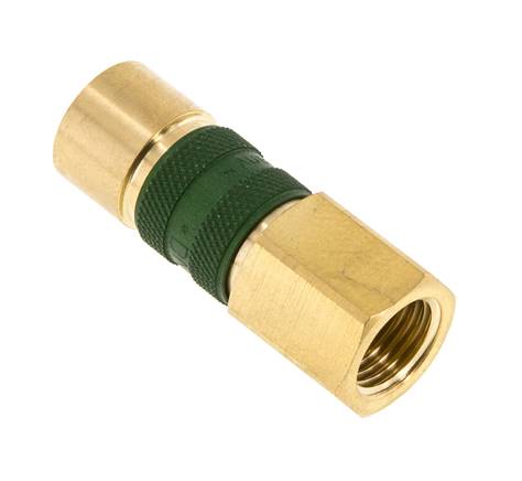 Brass DN 5 Green-Coded Air Coupling Socket G 1/4 inch Female