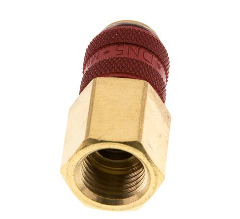 Brass DN 5 Red Air Coupling Socket G 1/4 inch Female