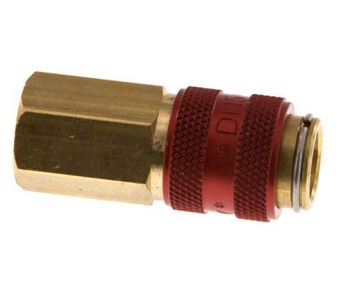 Brass DN 5 Red Air Coupling Socket G 1/8 inch Female