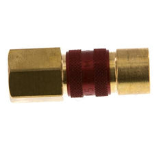 Brass DN 5 Red-Coded Air Coupling Socket G 1/4 inch Female