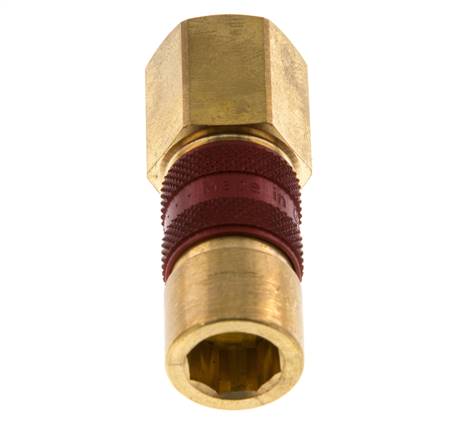 Brass DN 5 Red-Coded Air Coupling Socket G 1/4 inch Female