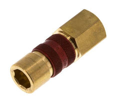 Brass DN 5 Red-Coded Air Coupling Socket G 1/4 inch Female