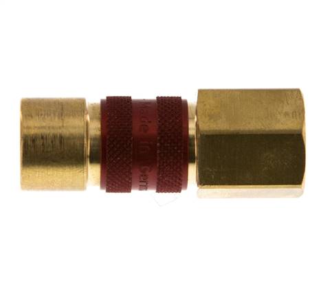 Brass DN 5 Red-Coded Air Coupling Socket G 1/4 inch Female