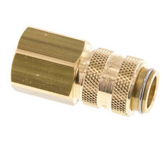 Brass DN 5 Air Coupling Socket G 1/4 inch Female Double Shut-Off