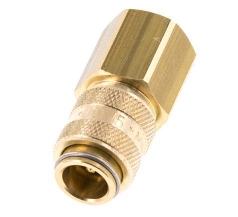 Brass DN 5 Air Coupling Socket G 1/4 inch Female Double Shut-Off