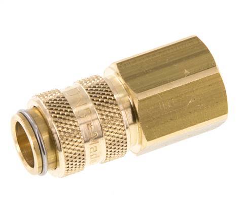 Brass DN 5 Air Coupling Socket G 1/4 inch Female Double Shut-Off