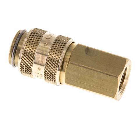 Brass DN 5 Air Coupling Socket G 1/8 inch Female Double Shut-Off