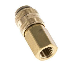 Brass DN 5 Air Coupling Socket G 1/8 inch Female Double Shut-Off