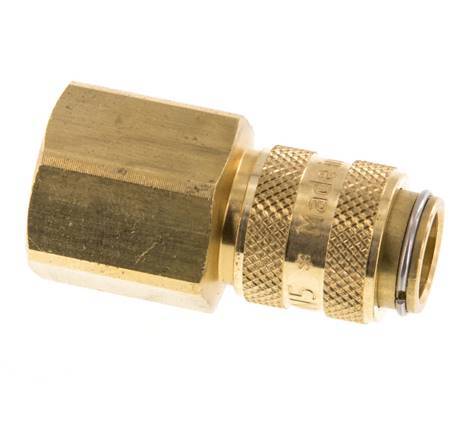 Brass DN 5 Air Coupling Socket G 3/8 inch Female Double Shut-Off