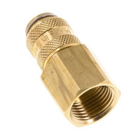 Brass DN 5 Air Coupling Socket G 3/8 inch Female Double Shut-Off