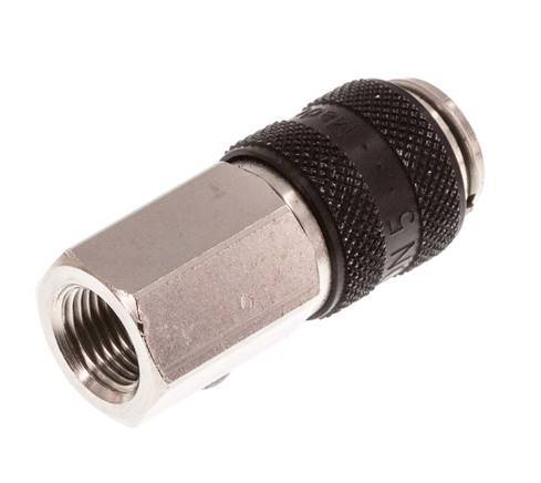 Nickel-plated Brass DN 5 Black Air Coupling Socket G 1/8 inch Female