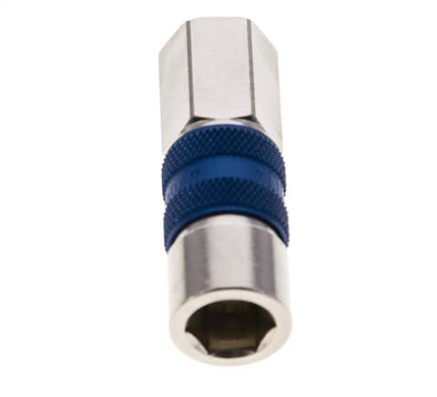 Nickel-plated Brass DN 5 Blue-Coded Air Coupling Socket G 1/8 inch Female