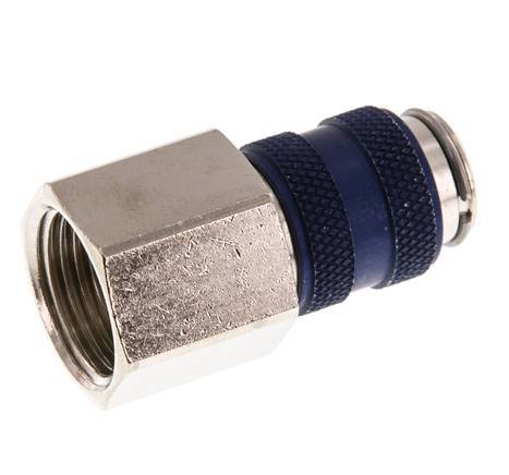 Nickel-plated Brass DN 5 Blue Air Coupling Socket G 3/8 inch Female Double Shut-Off