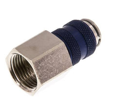 Nickel-plated Brass DN 5 Blue Air Coupling Socket G 3/8 inch Female Double Shut-Off