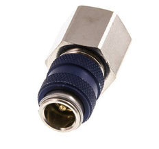 Nickel-plated Brass DN 5 Blue Air Coupling Socket G 3/8 inch Female Double Shut-Off