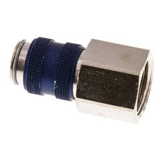Nickel-plated Brass DN 5 Blue Air Coupling Socket G 3/8 inch Female Double Shut-Off