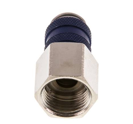 Nickel-plated Brass DN 5 Blue Air Coupling Socket G 3/8 inch Female Double Shut-Off