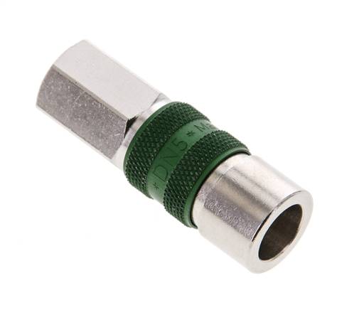 Nickel-plated Brass DN 5 Green-Coded Air Coupling Socket G 1/8 inch Female