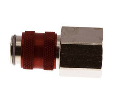Nickel-plated Brass DN 5 Red Air Coupling Socket G 3/8 inch Female Double Shut-Off