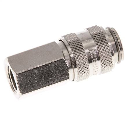 Nickel-plated Brass DN 5 Air Coupling Socket G 1/8 inch Female Double Shut-Off