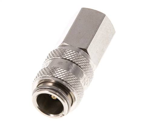 Nickel-plated Brass DN 5 Air Coupling Socket G 1/8 inch Female Double Shut-Off