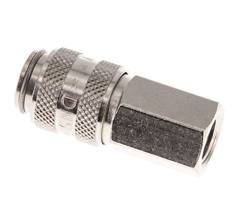Nickel-plated Brass DN 5 Air Coupling Socket G 1/8 inch Female Double Shut-Off