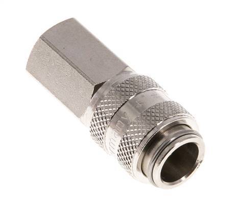 Nickel-plated Brass DN 5 Air Coupling Socket G 1/8 inch Female Double Shut-Off