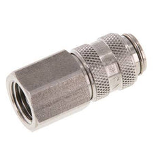Stainless steel DN 5 Air Coupling Socket G 1/4 inch Female Double Shut-Off