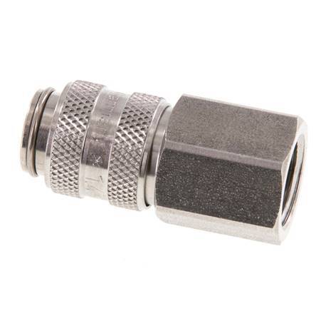 Stainless steel DN 5 Air Coupling Socket G 1/4 inch Female Double Shut-Off