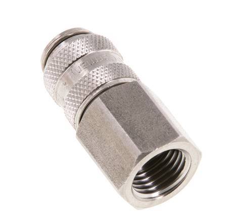 Stainless steel DN 5 Air Coupling Socket G 1/4 inch Female Double Shut-Off