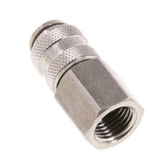 Stainless steel DN 5 Air Coupling Socket G 1/4 inch Female Double Shut-Off