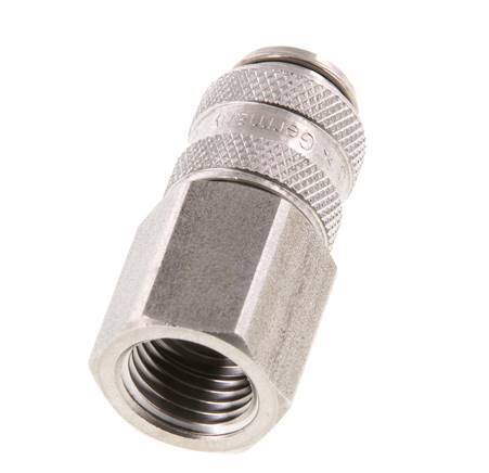 Stainless steel DN 5 Air Coupling Socket G 1/4 inch Female Double Shut-Off