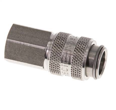 Stainless steel 306L DN 5 Air Coupling Socket G 1/8 inch Female Double Shut-Off