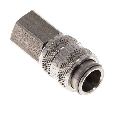 Stainless Steel 316L DN 5 Air Coupling Socket G 1/8 inch Female Double Shut-Off