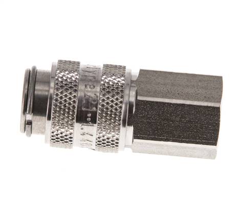 Stainless Steel 316L DN 5 Air Coupling Socket G 1/8 inch Female Double Shut-Off