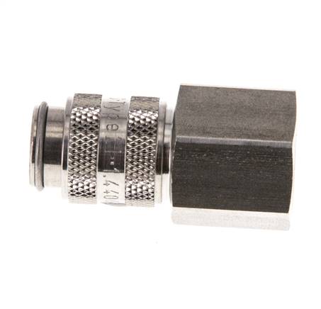 Stainless Steel 316L DN 5 Air Coupling Socket G 3/8 inch Female Double Shut-Off