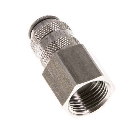 Stainless steel 306L DN 5 Air Coupling Socket G 3/8 inch Female Double Shut-Off