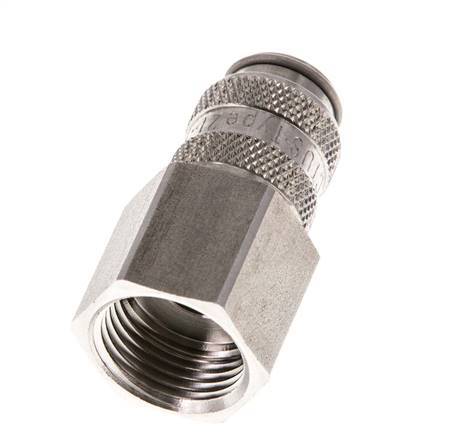 Stainless Steel 316L DN 5 Air Coupling Socket G 3/8 inch Female Double Shut-Off